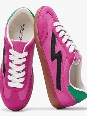 Project Cloud Pink Suede Low-Top Sneakers with White Laces